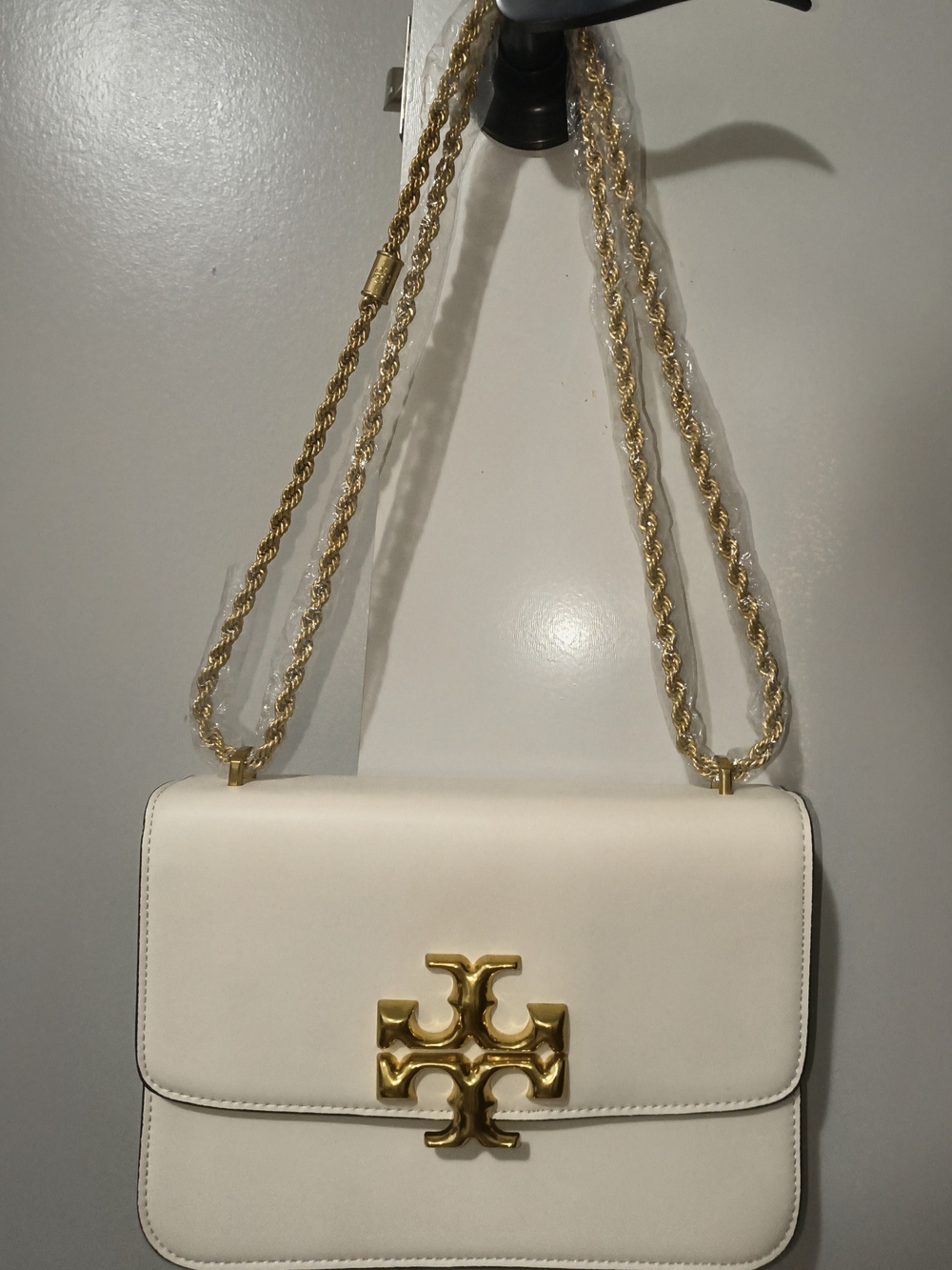Tory Burch Eleanor Convertible White Leather Chain Shoulder Crossbody